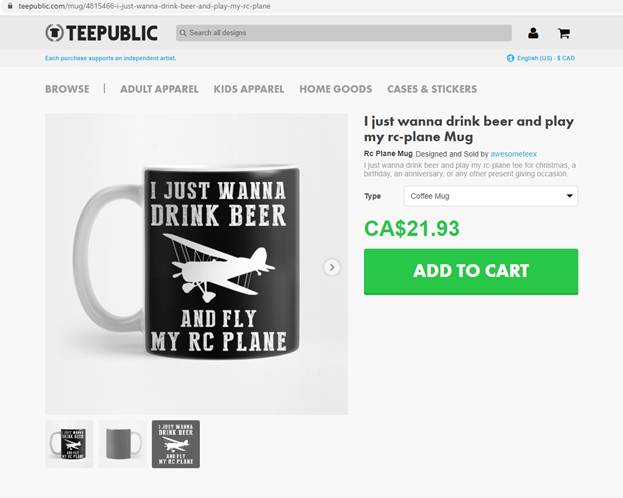 Mug - I just wanna drink beer and fly my RC Plane